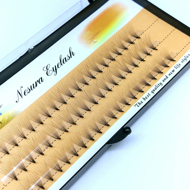 60 шт. мягкие натуральные накладные ресницы для наращивания 10P России объемные