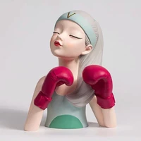 fashion city body building girl fight tabletop ornaments arts and crafts home bedroom resin sculpture soft decoration statue