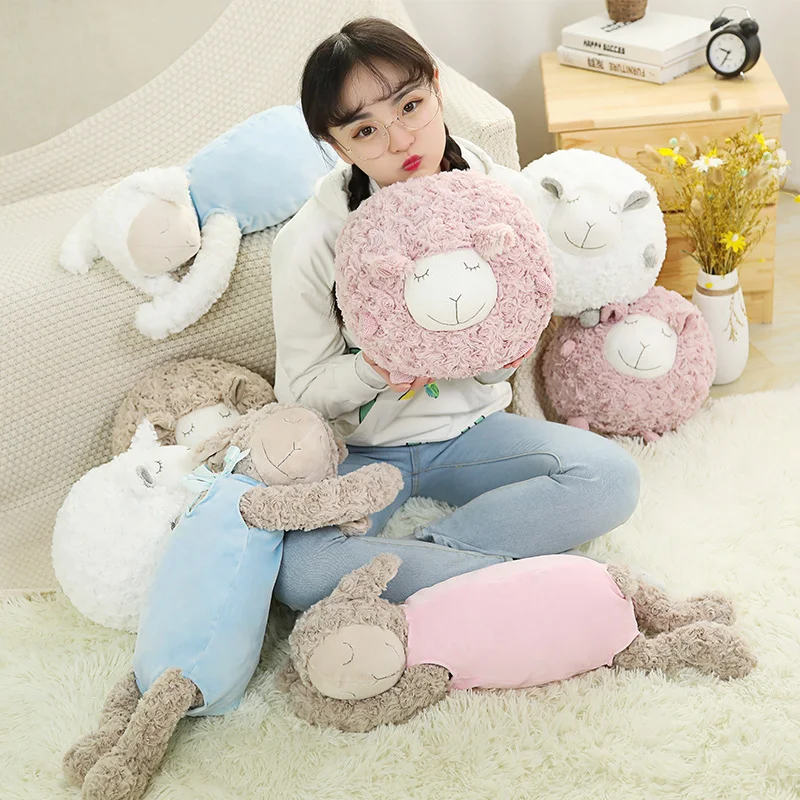

ins Nordic style small wool plush toy lying sheep doll doll rag doll couple hug sheep doll baby soothing sleep pillow to send ma