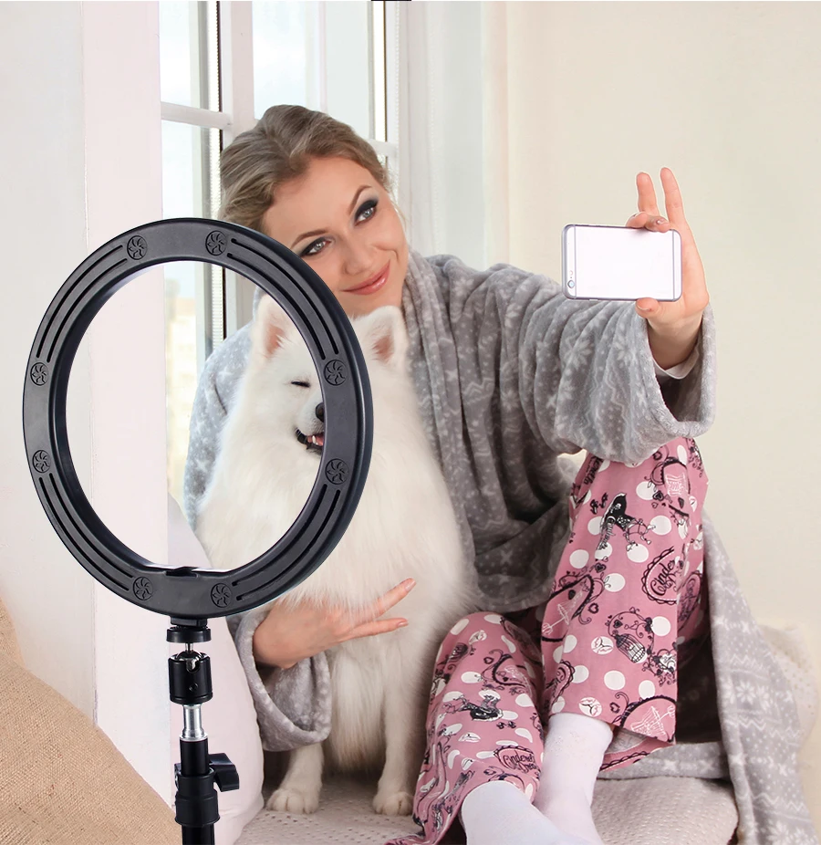MAMEN фотографический Dimmable светодиодный Selfie кольцо свет лампы Youtube видео студия живое потоковое фото красивое кольцо