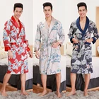 Халат-кимоно мужской, Шелковый, с длинным рукавом, для весны и осени