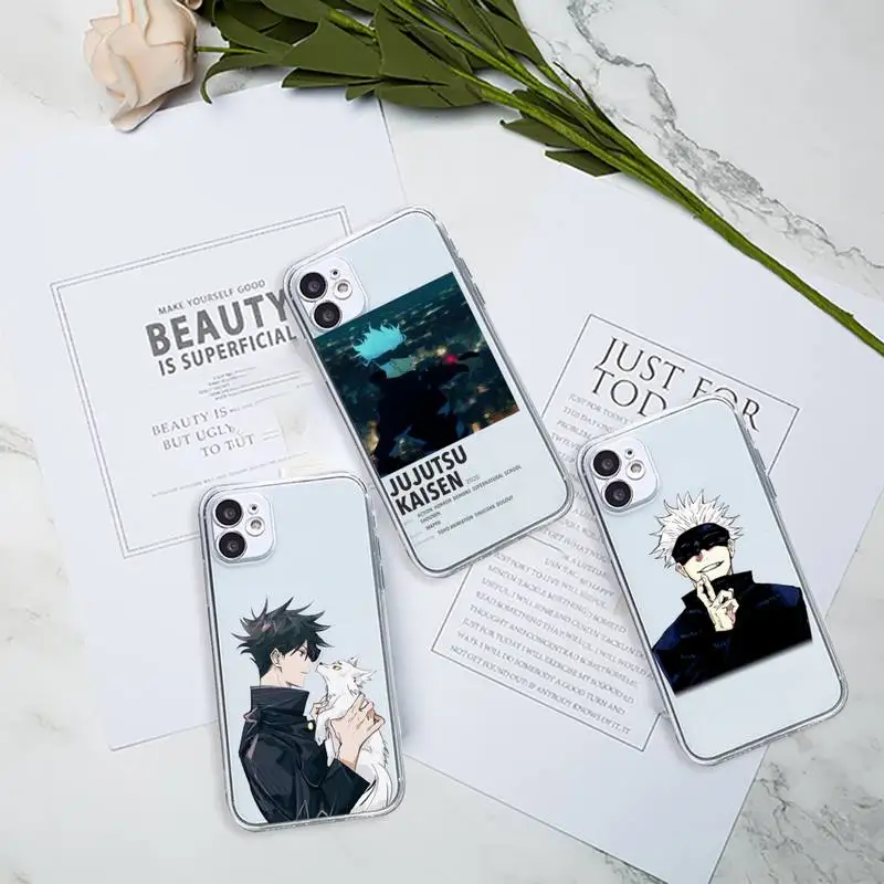 

Jujutsu Kaisen Satoru Gojo anime Phone Case Transparent for Clear iPhone 11 12 8 7 6 6S Plus X 5S SE 2020 XR mini pro XS MAX