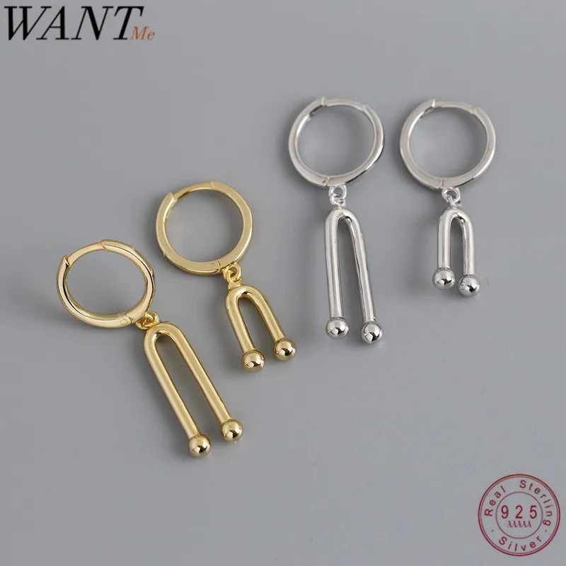 Женские серьги пусеты WANTME длинные гвоздики из стерлингового серебра 925 пробы в