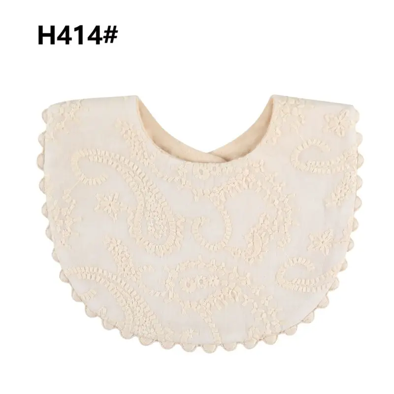 Baby Bibs Newborn Embroidery Floral Princess Cotton Bandana Feeding Saliva Towel GXMB