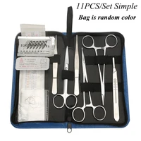 111319pcs suture practice kit medical student surgical scissors tweezers debridement skin model suture needle course tool set