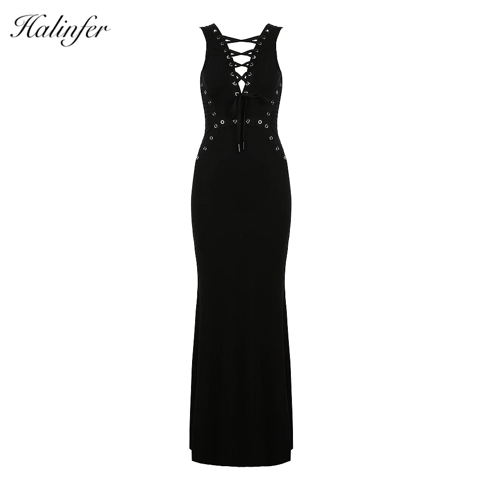 Halinfer 2018 новое летнее женское сексуальное обтягивающее платье с v образной
