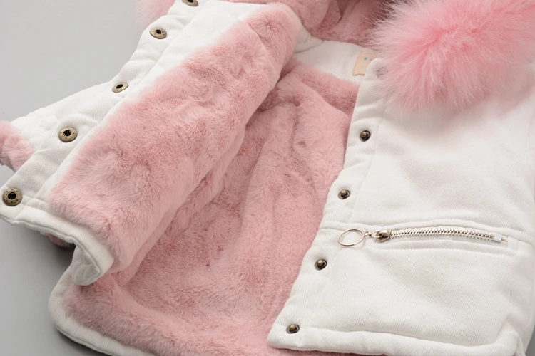 Dollplus/Коллекция 2019 года зимнее пальто для девочек теплые плотные джинсовые
