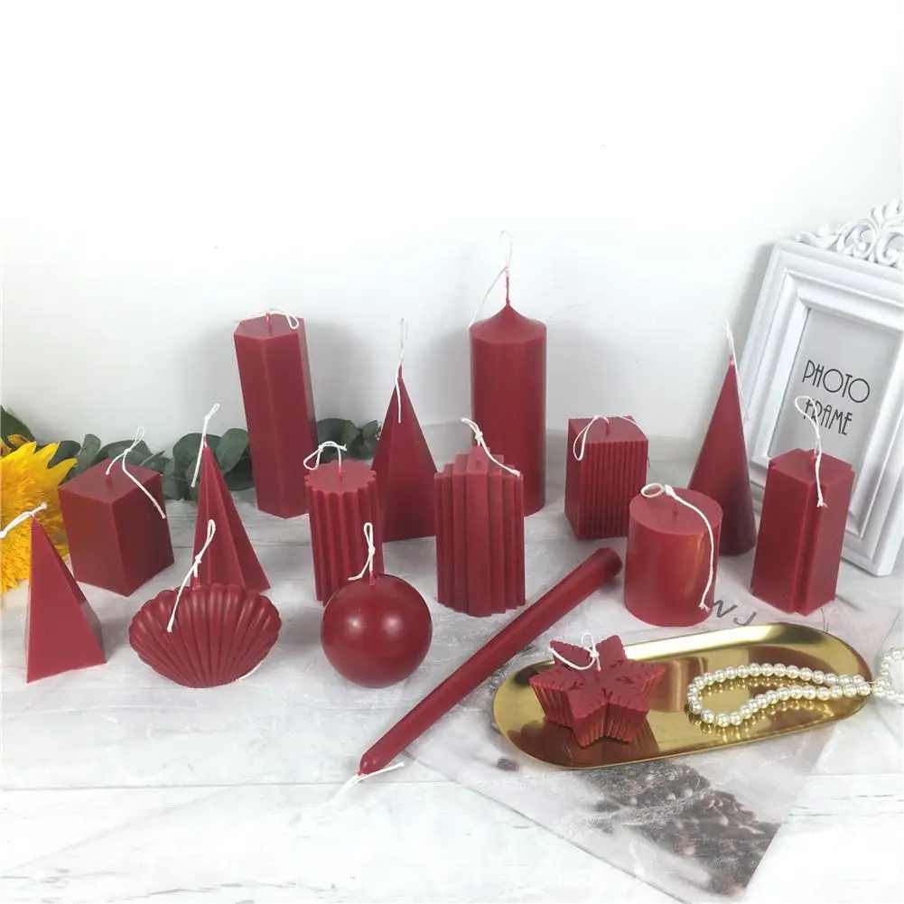 16Pcs/Set DIY Candle Mold Soap Cylindrical Spherical Square Handicraft Plastic Hollow Cube Tools for Gift Making 30E | Дом и сад