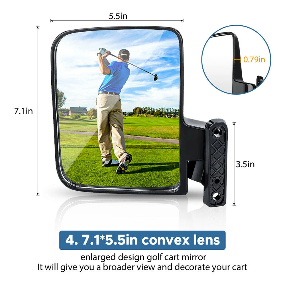 Golf cart Side Mirrors for Club Car EZ-GO Yamaha and Others | Mirror & Covers