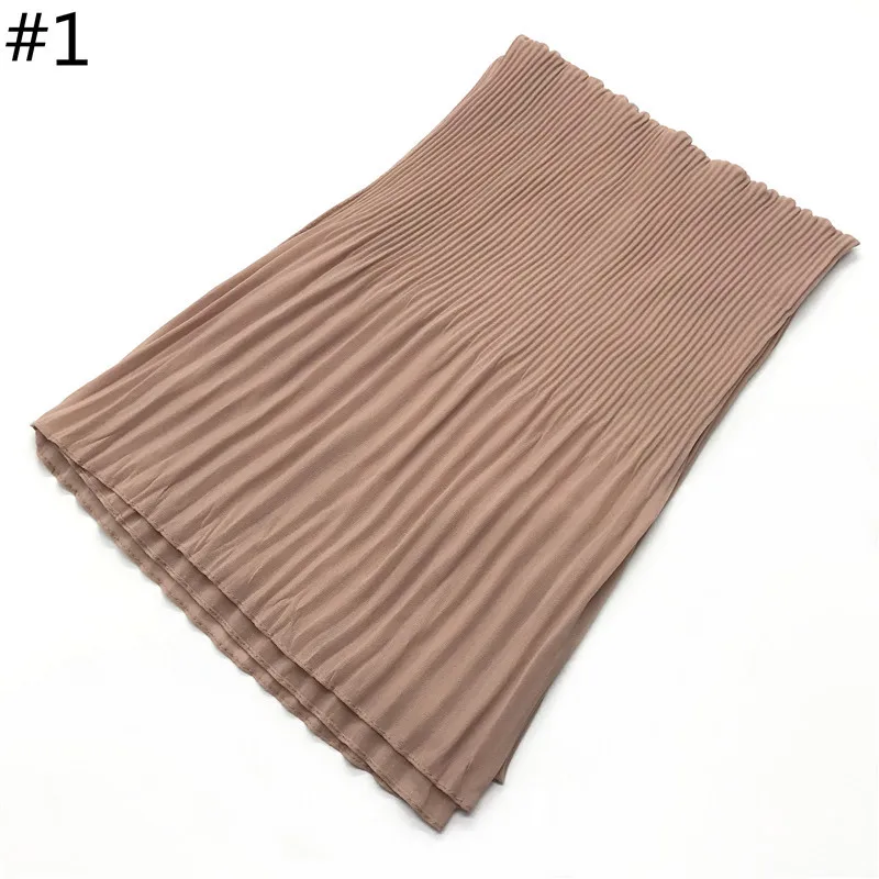 

Women's Baotou Scarf with Vintage National Style Pure Color Wrinkled Chiffon Scarf Neck
