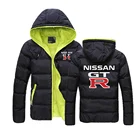 Осень-зима для NISSAN Логотип GTR по индивидуальному заказу пуховая теплая куртка FashionCoats мужской спортивной одежды; Пальто на молнии с капюшоном