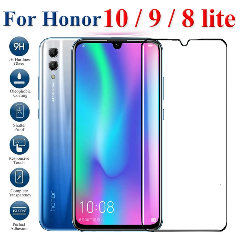 Защитное стекло на honor 10 9 8 lite light для huawei закаленное 10lite 9lite huavei honer hono Чехол