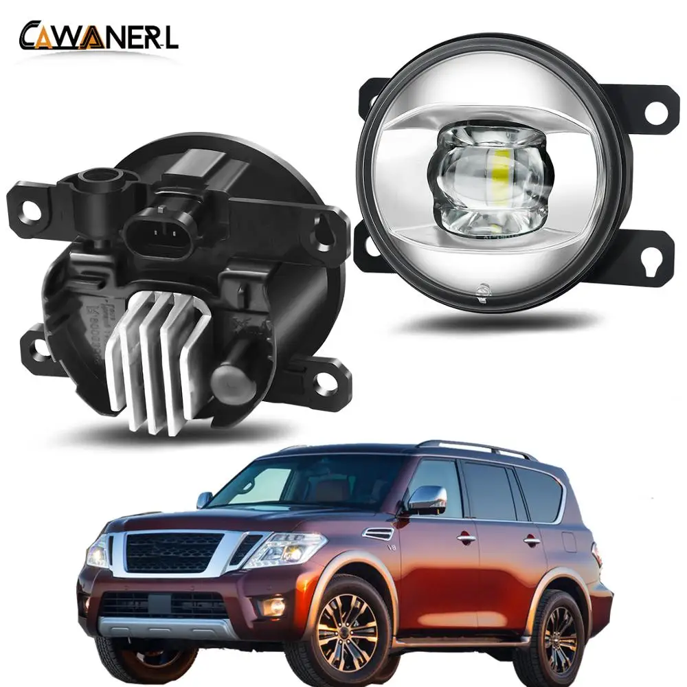 

Туман светильник в сборе для Nissan Armada 2003-2008 автомобиля правый + левая сторона светодиодный объектив противотуманные лампы дневного света светильник H11 12V