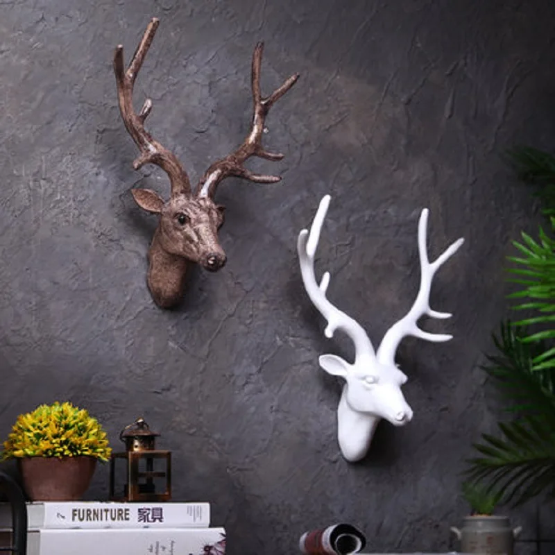 

[VIP] архаизованная 3D статуя головы оленя животного, Настенный декор для гостиной, дивана, фона телевизора, аксессуары для украшения стены