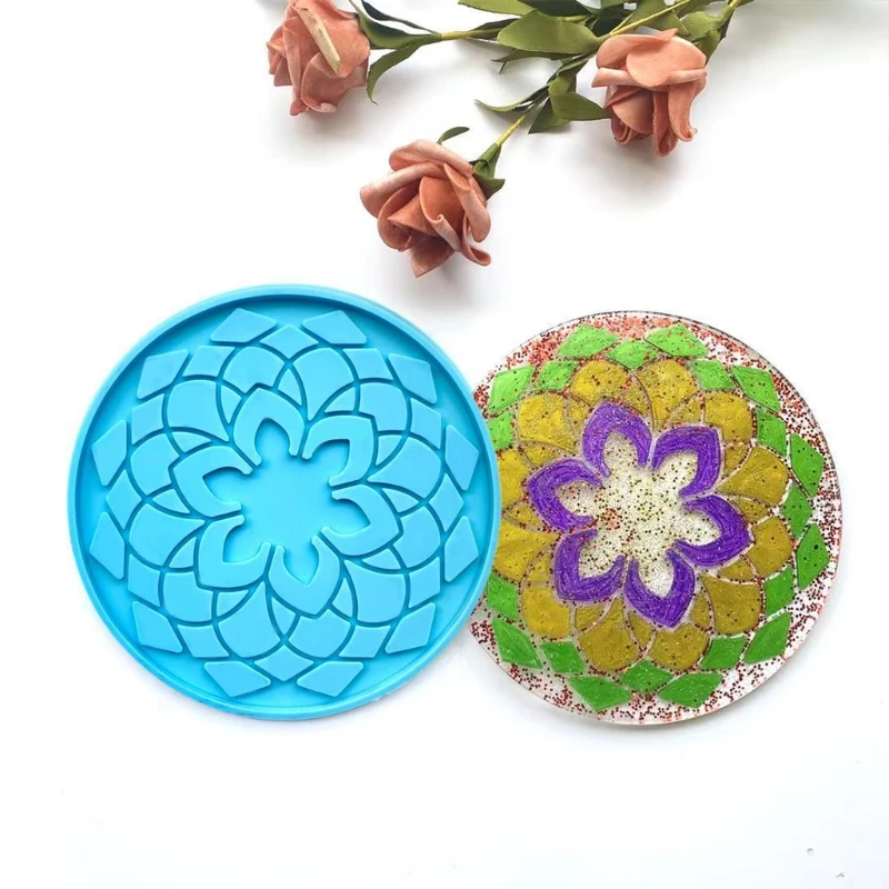 

Подставка для мандалы, искусственная кожа, подставка под кружку, искусственное ремесло, украшения для дома, литье, инструмент