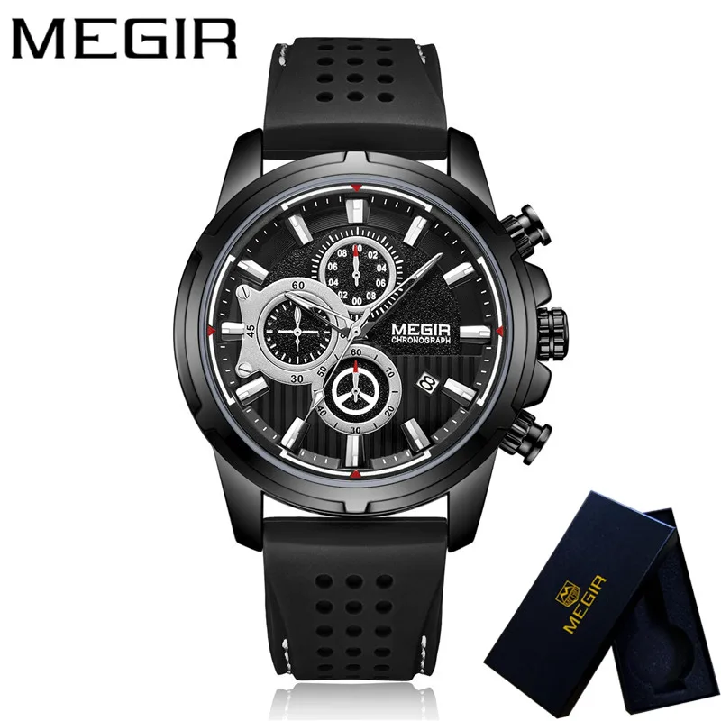 MEGIR часы мужские водонепроницаемые Хронограф военные армейские лучший бренд