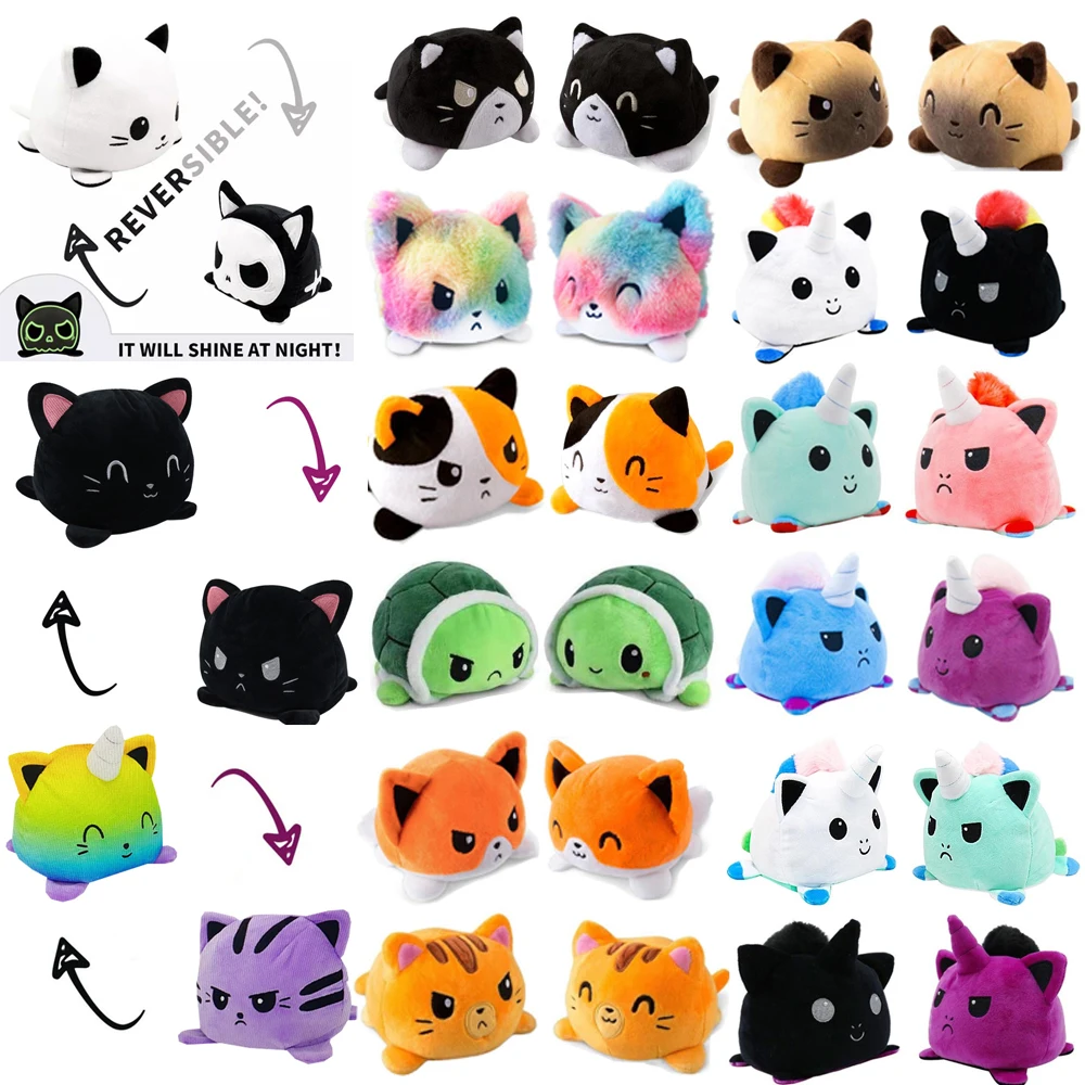 

Милый Миниатюрный Плюшевый игрушки, двусторонняя кошка, гэто, плюшевые животные, двухсторонняя флип-кукла, милые игрушки, плюшевые игрушки, ...