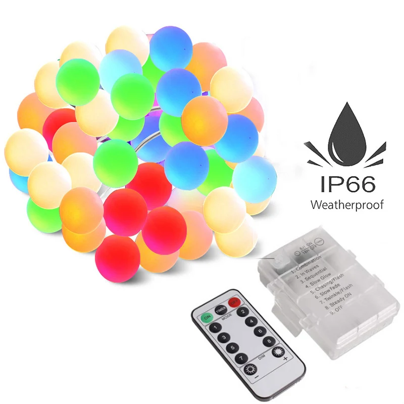 Рождественская светодиодная гирлянда с дистанционным управлением уличная