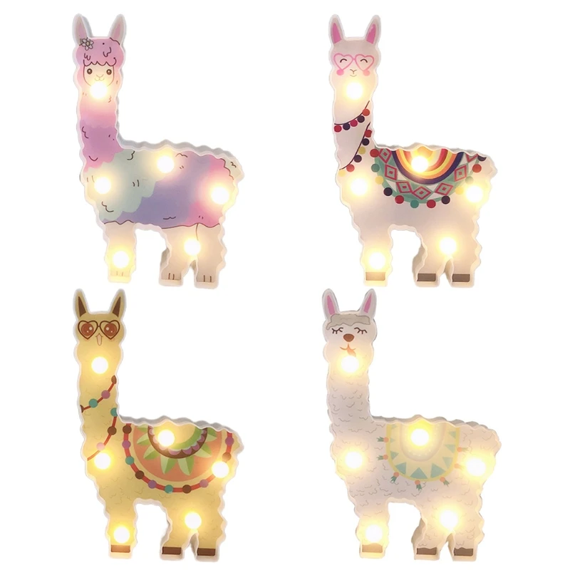 

X7AB Creative Cute Alpaca Night Light Ornaments Home Desktop Decoration Lamp for Home