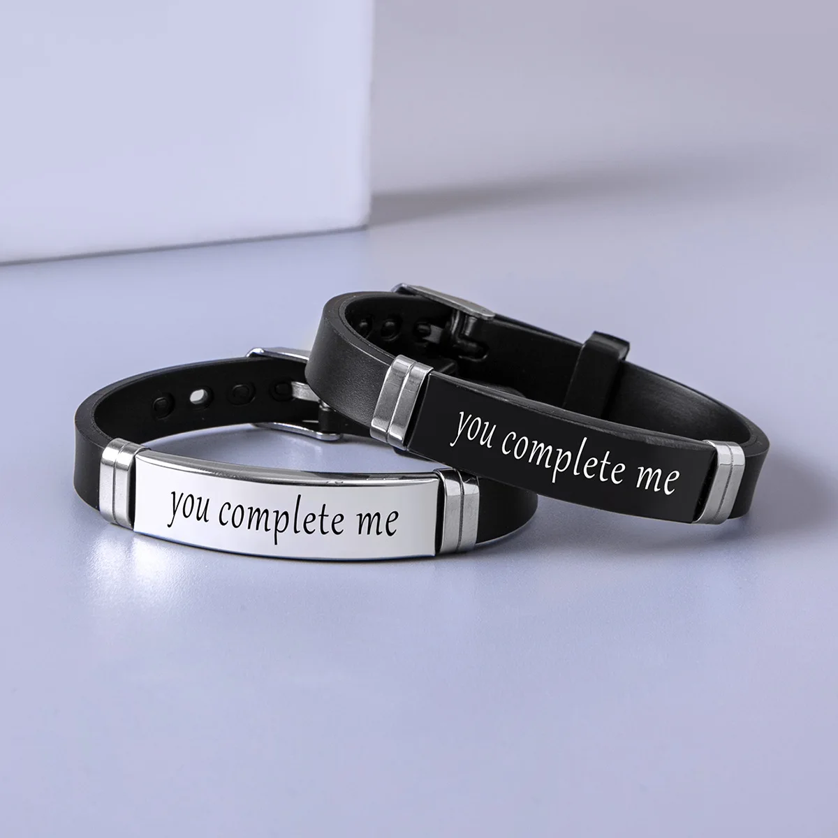 

2 Pcs/Set Stainless Steel Crown Her King His Queen Trendy Sport Silicone Couple Bracelet Bangle Unisex Lover Bracelets Gift