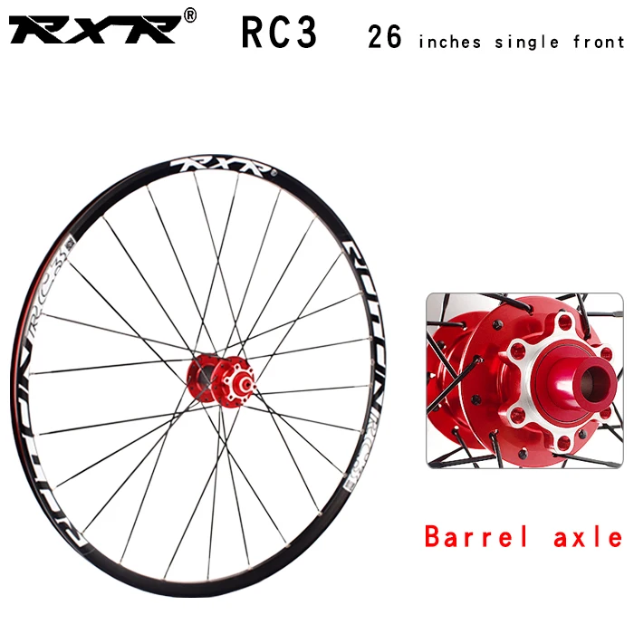 26RC3 Red front TA RXR горный велосипед внедорожный MTB Углеродные колеса 26 дюймов RC3 дисковый тормоз 5 подшипников 7-11speed через ось/QR колеса велосипеда - Цвет: 26RC3 Red front TA
