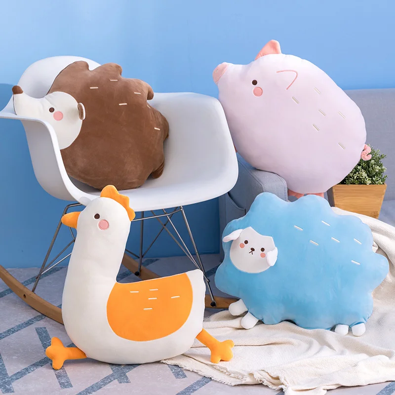 

New Arrived Hedgehog Sheep Plush Toys Lovely Chicken Pig Doll Stuffed Soft Cute Animal Pillow Cushion Kids Girls Birthday's Gift