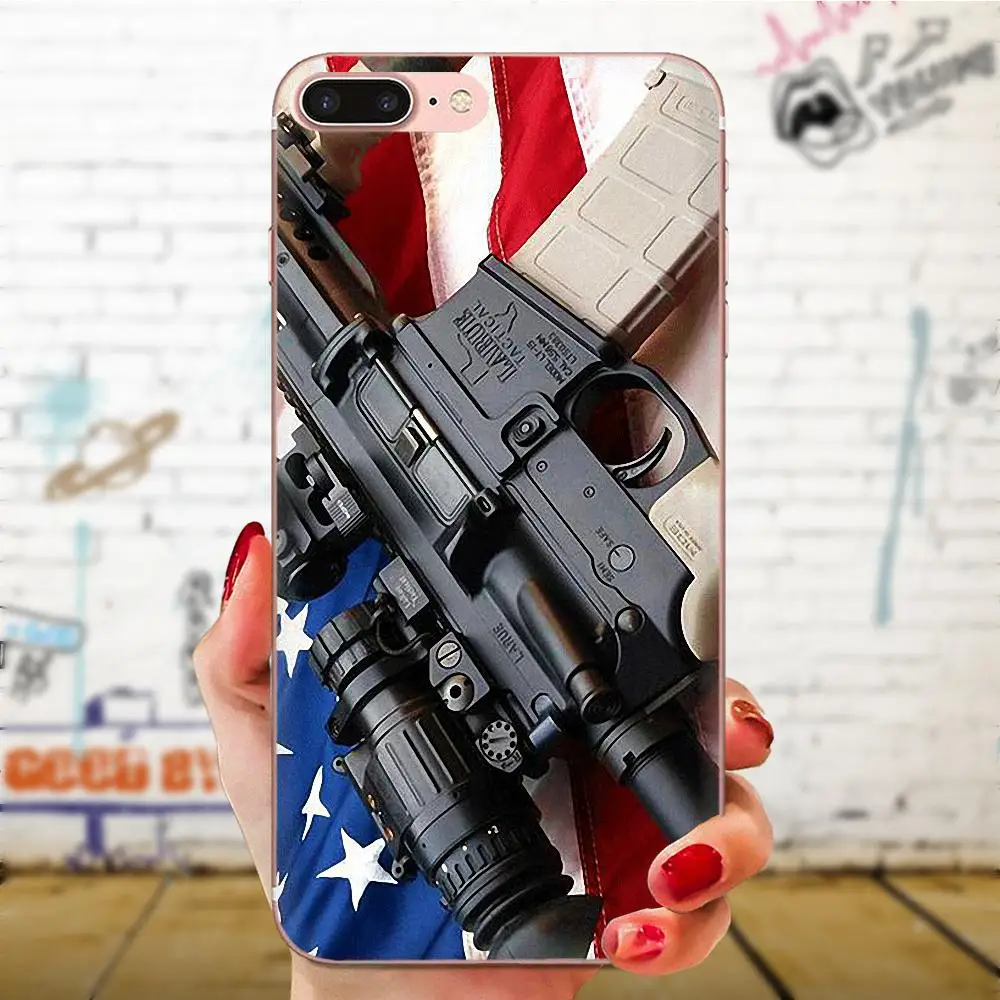 Винтовки Ar 15 пистолеты мягкие ТПУ чехлы для телефонов Galaxy Grand A3 A5 A7 A8 A9 A9S On5 On7 Plus Pro