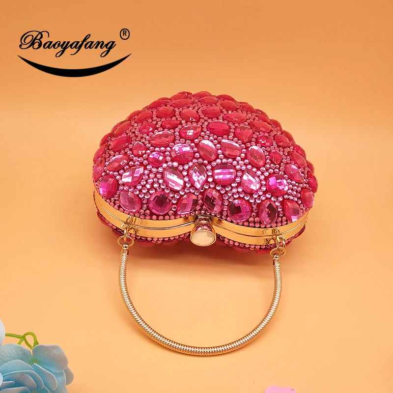 Розовые свадебные туфли и сумки BaoYaFang Fuschia с кристаллами обувь ремешком на