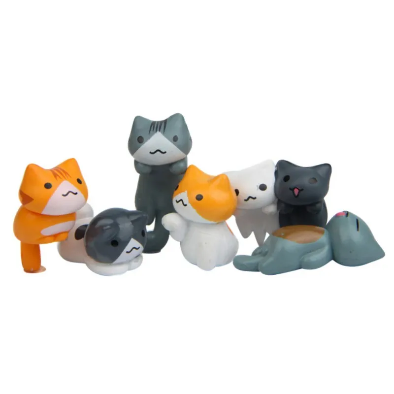 

Cute Funny 6 Piece Miniature Fairy Garden Cat Ornament Outdoor Home Garden Desktop Decoration,Romantic Gift