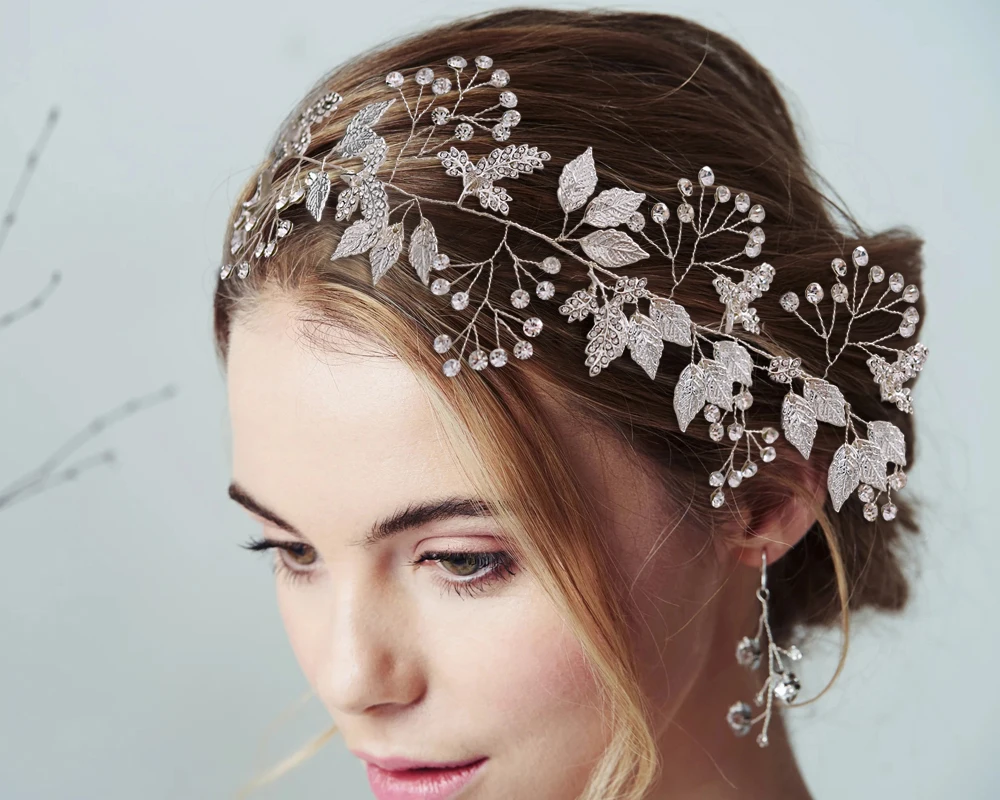 

Alloy Leaf Women Tiara Bridal Hair Accessories Wedding Headband Bridal Wedding Headwear Women Hair Ornament Bridal Hair Jewelry