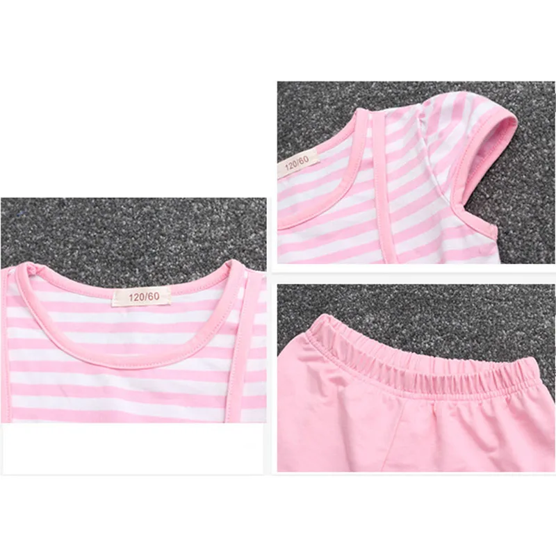 

Summer Girls Clothes Set Kids Clothing Sports Suit Striped T-shirt + Pants Girls Sets Casual Tracksuit 4 5 6 7 8 9 10 11 Years