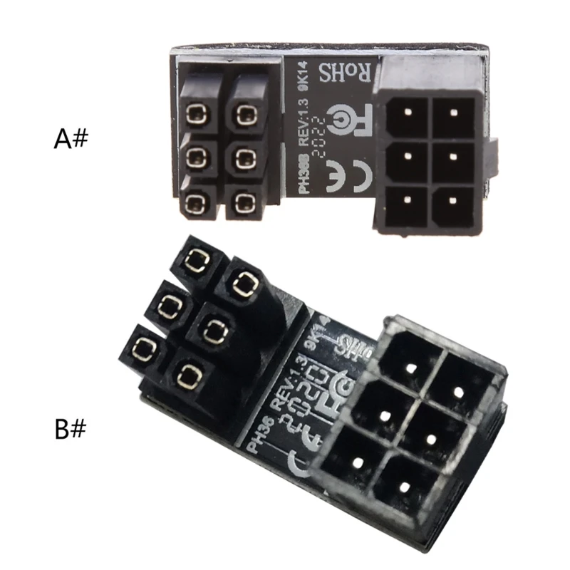 

A TX 6pin Male 180 Degree Angled to 6 Pin Female Power Adapter for Graphics Card