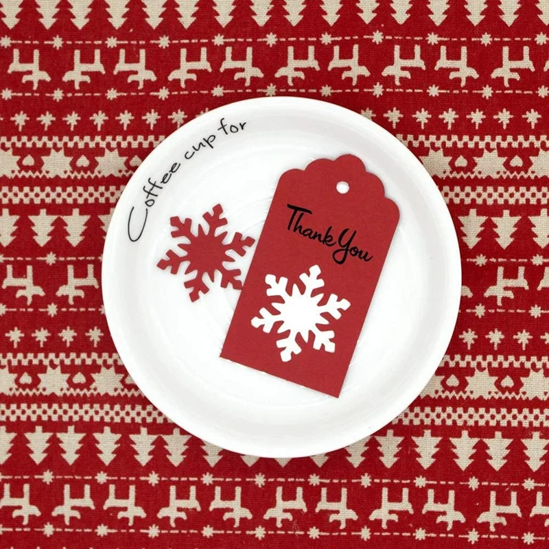 

150 Pcs Paper Tags Kraft Christmas Tags Hang Labels Christmas Tree Snowflake Design for Christmas Gift DIY Arts Crafts