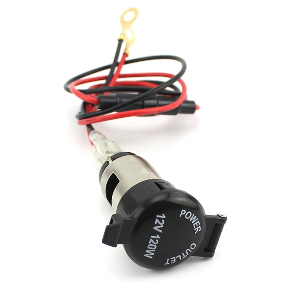 

12v Car Motorcycle Lighter Power Socket Plug With Fuse Wire