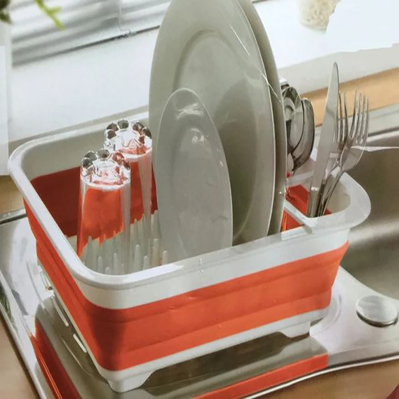 

Kitchen accept fold leachate high-capacity dry dish rack eco-friendly safety Save space and time portable Kitchen storage assist
