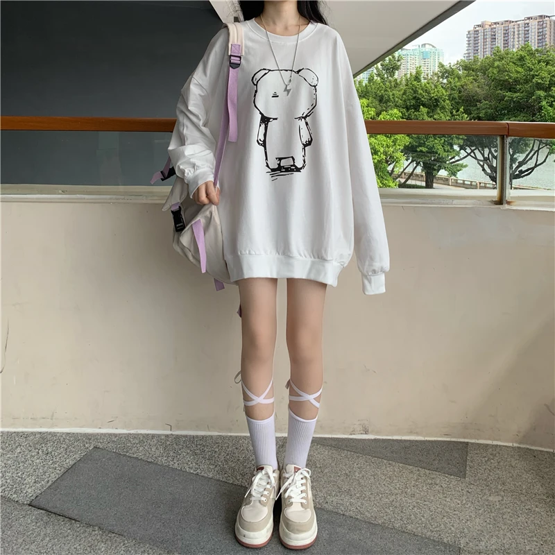 

XZ2408 new spring and autumn mid-length salt long-sleeved Sweatshirts women