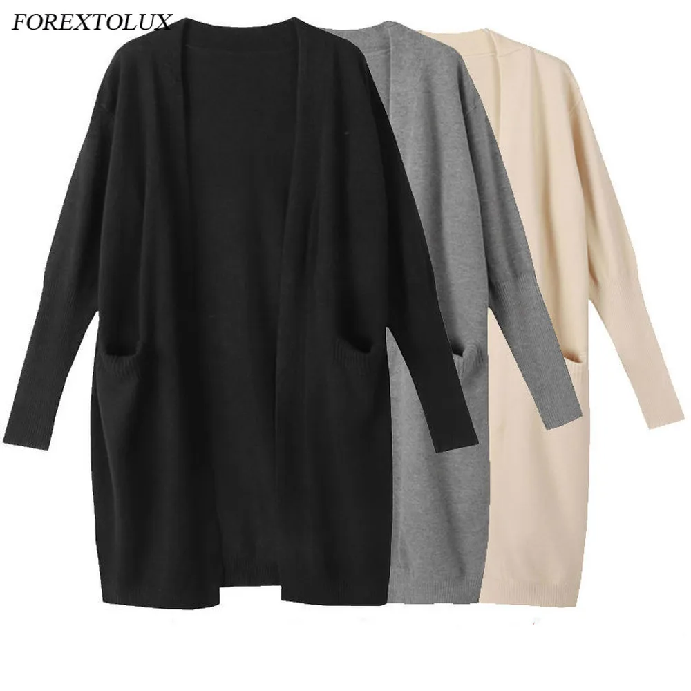 Женский длинный кардиган с карманами красный или зеленый Однотонный свитер в