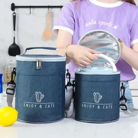 round large capacity insulation lunch bag portable thermal bento thickened cooler tote bags picnic food storage container