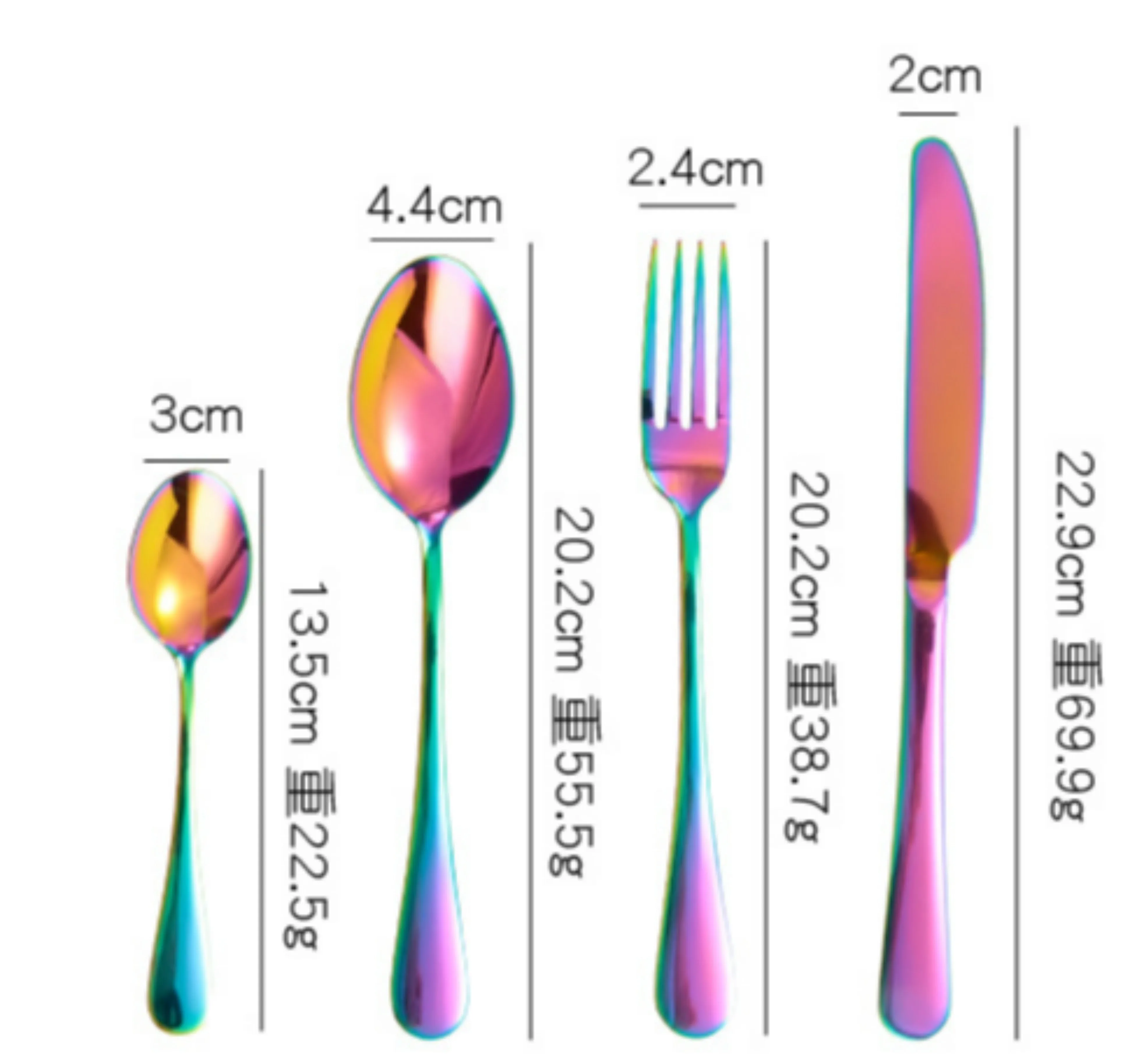 

White and Gold Cutlery Set Stainless Steel Tableware Kitchen Set Dinnerware Spoon Fork Knife 4Pcs Dinner Set Complete Flatware