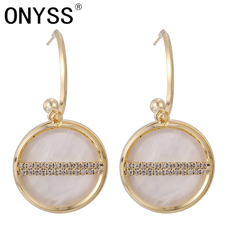 

ONYSS Acrylic Display CZ Rhinestone Big Long Luxury 2021 Trend Jewelry Earring For Women Embedded up the Ear