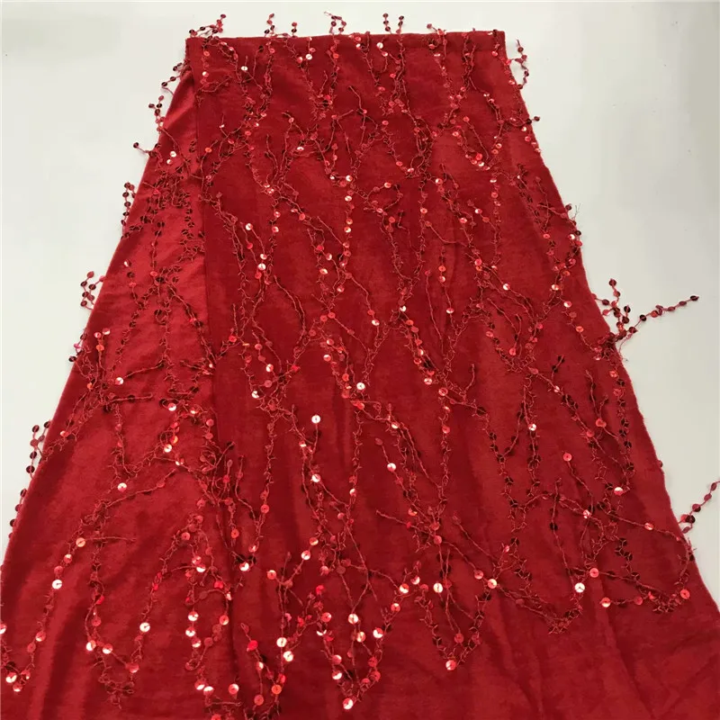 

New design 2019 African velvet Organza Fabrics Embroidered Organza Lace In Switzerland With Full Sequins Lace for Women Party