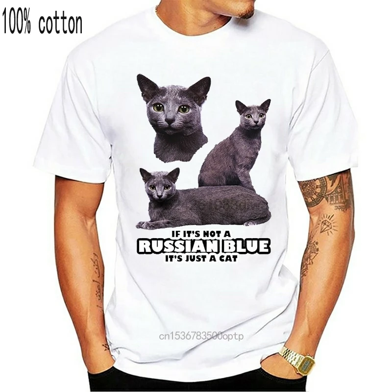 

Adult Fun Cat Breed Shirt - Russian Blue - T-Shirt