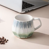 ceramic mugs creative hand painted pattern porcelain drinkware coffee tea milk cups 380ml irregular diamond shape home decor