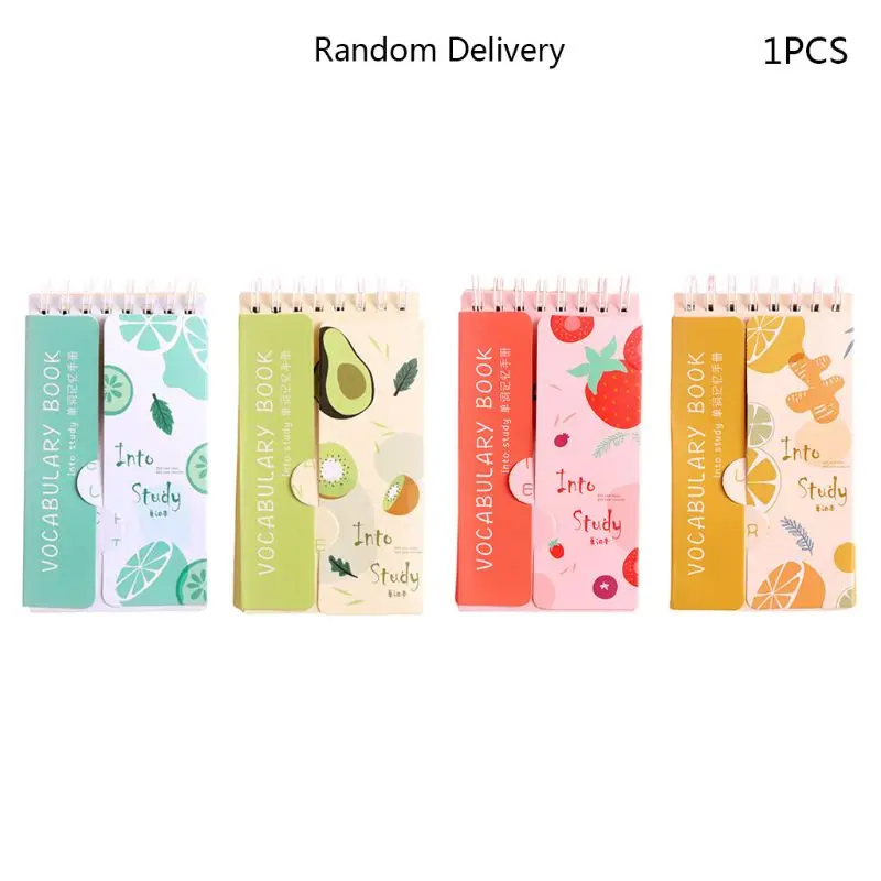 

T3EE Kawaii Fruit Notebook Foreign Language Vocabulary English Words Reciting Planner Notepad Stationery