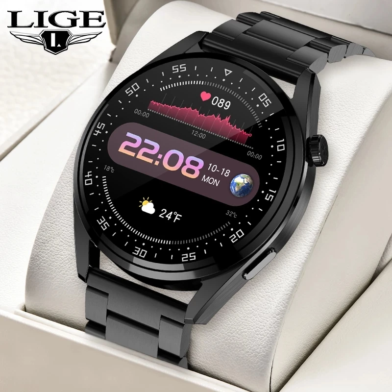 

LIGE 2021 Original Smart Watch Men Sports Fitness Watch Waterproof Bluetooth Call Smart Clock For Android iOS Smartwatch Men