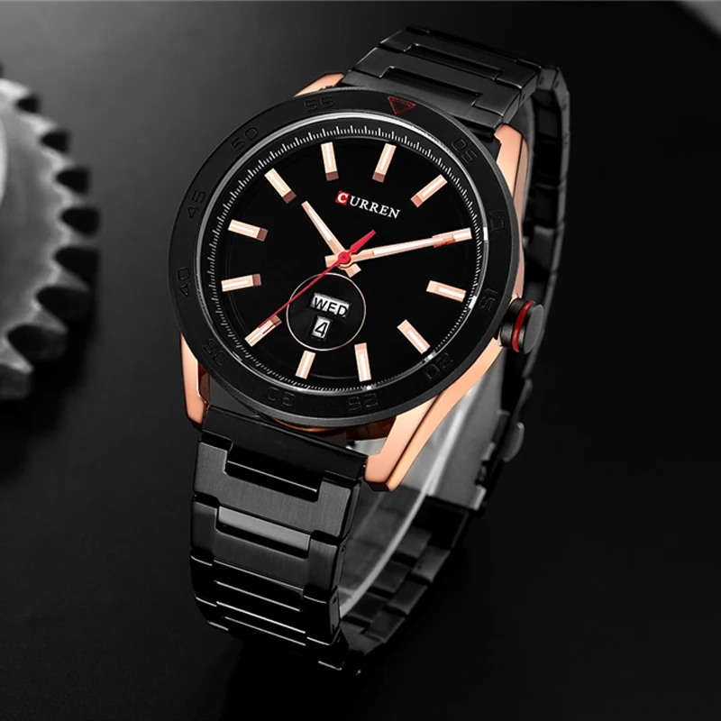 

CURREN Top Brand Luxury Watches Mens Casual Quartz Watch Male Clock Fashion Stainless Steel Band Waterproof Wristwatch with Week