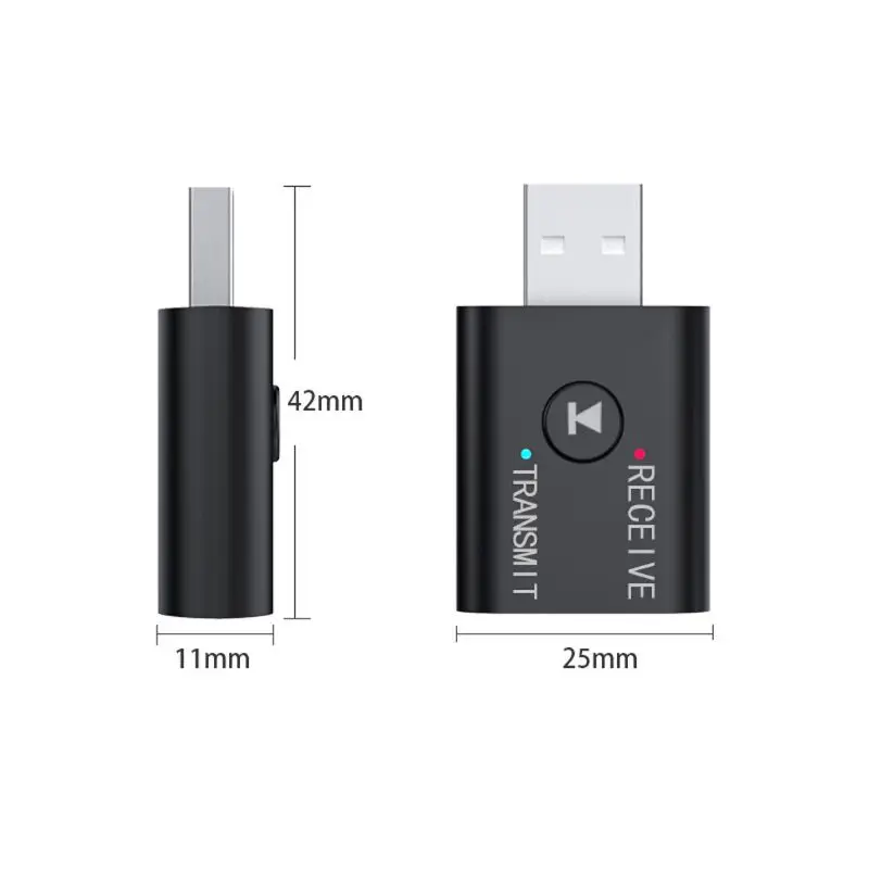 

2 in 1 Wireless Bluetooth Receiver Adapter 5.0 Audio Transmitter Stereo Bluetooth Dongle AUX USB 3.5mm For Laptop TV PC Car Kit