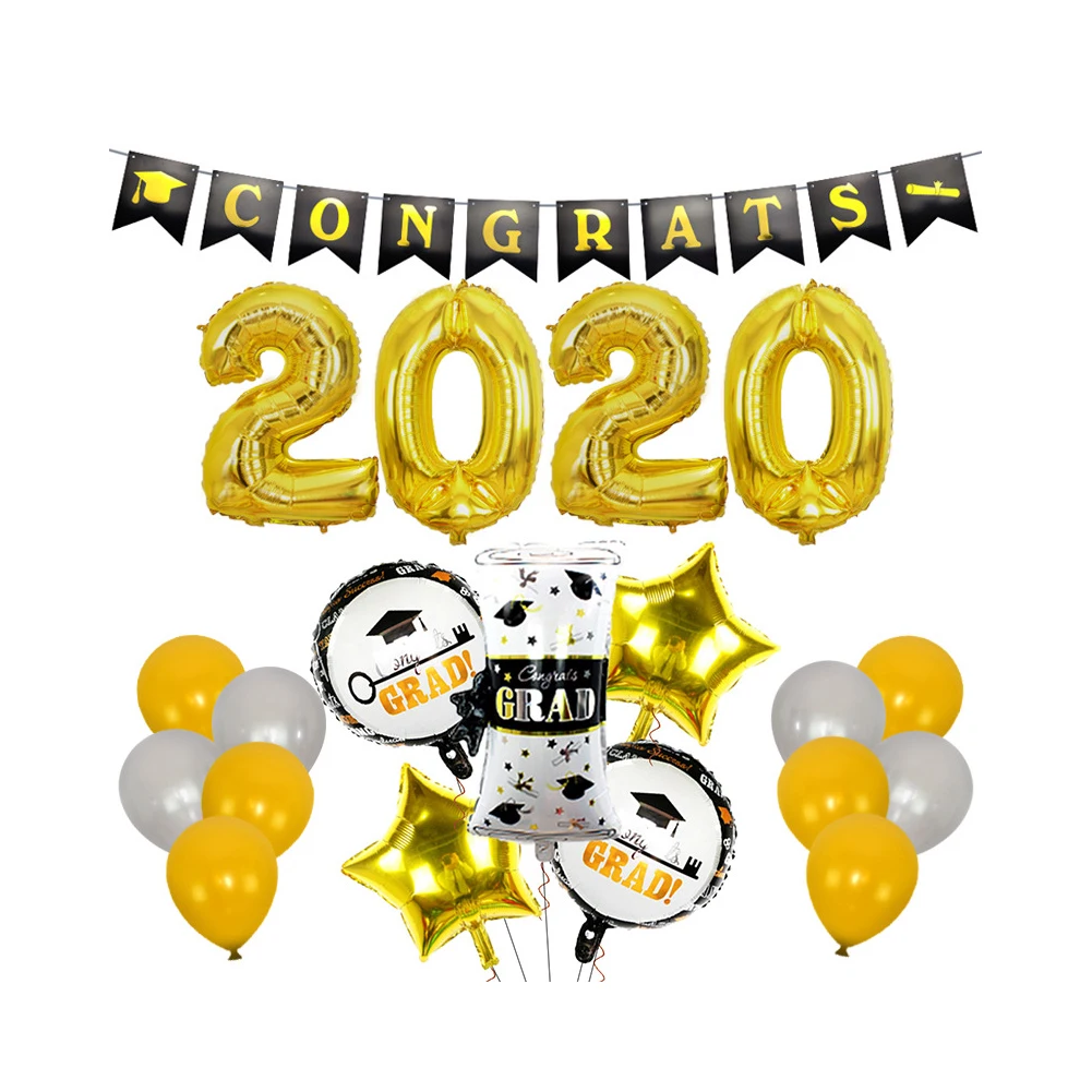 17 шт. 2020 алюминиевая пленка практичный баннер школьные Вечерние Декорации