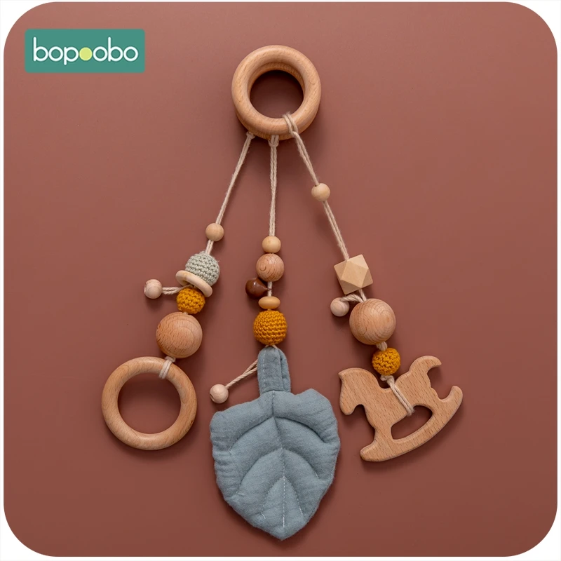 

Bopoobo 3 шт./компл. Прорезыватель для зубов из бука с изображением животных, деревянное кольцо, вязанные бусы, детские игрушки, игрушки для игры ...