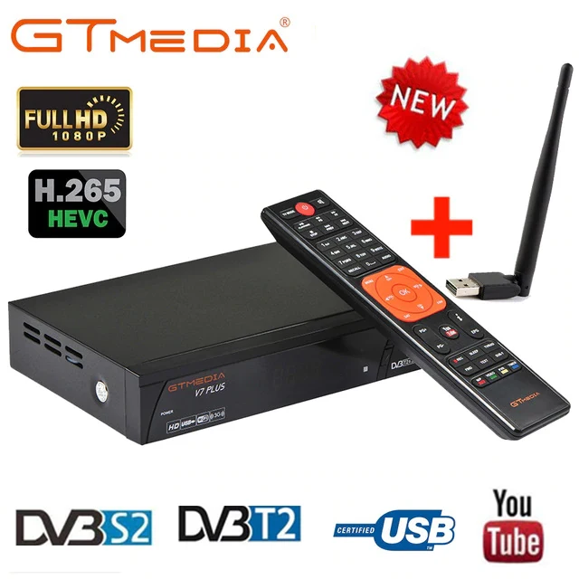 1080P HD DVB S2 GTmedia V7 PRO Plus спутниковый ТВ приемник T/T2 питание от Freesat V8 супер поддержка